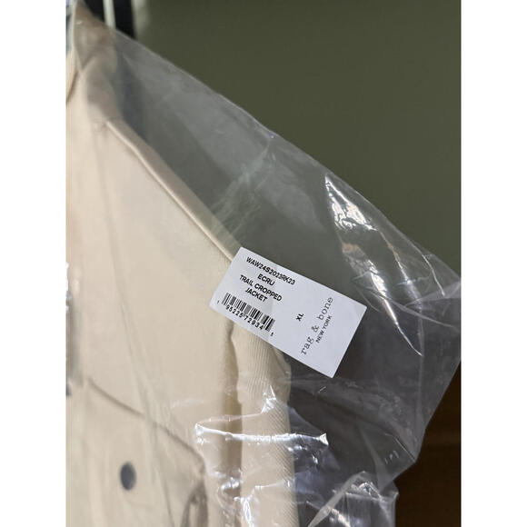 NWT! rag & bone Trail Cropped Jacket Cream Size XL - Picture 4 of 8